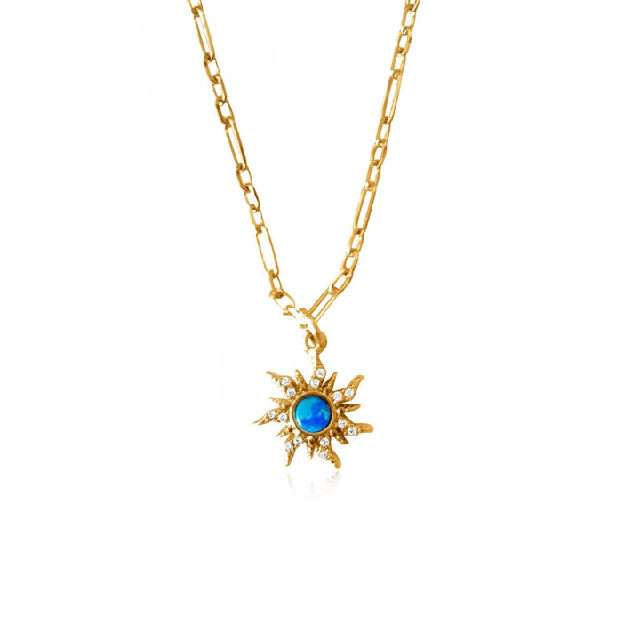 Blue Ocean Sunburst Necklace