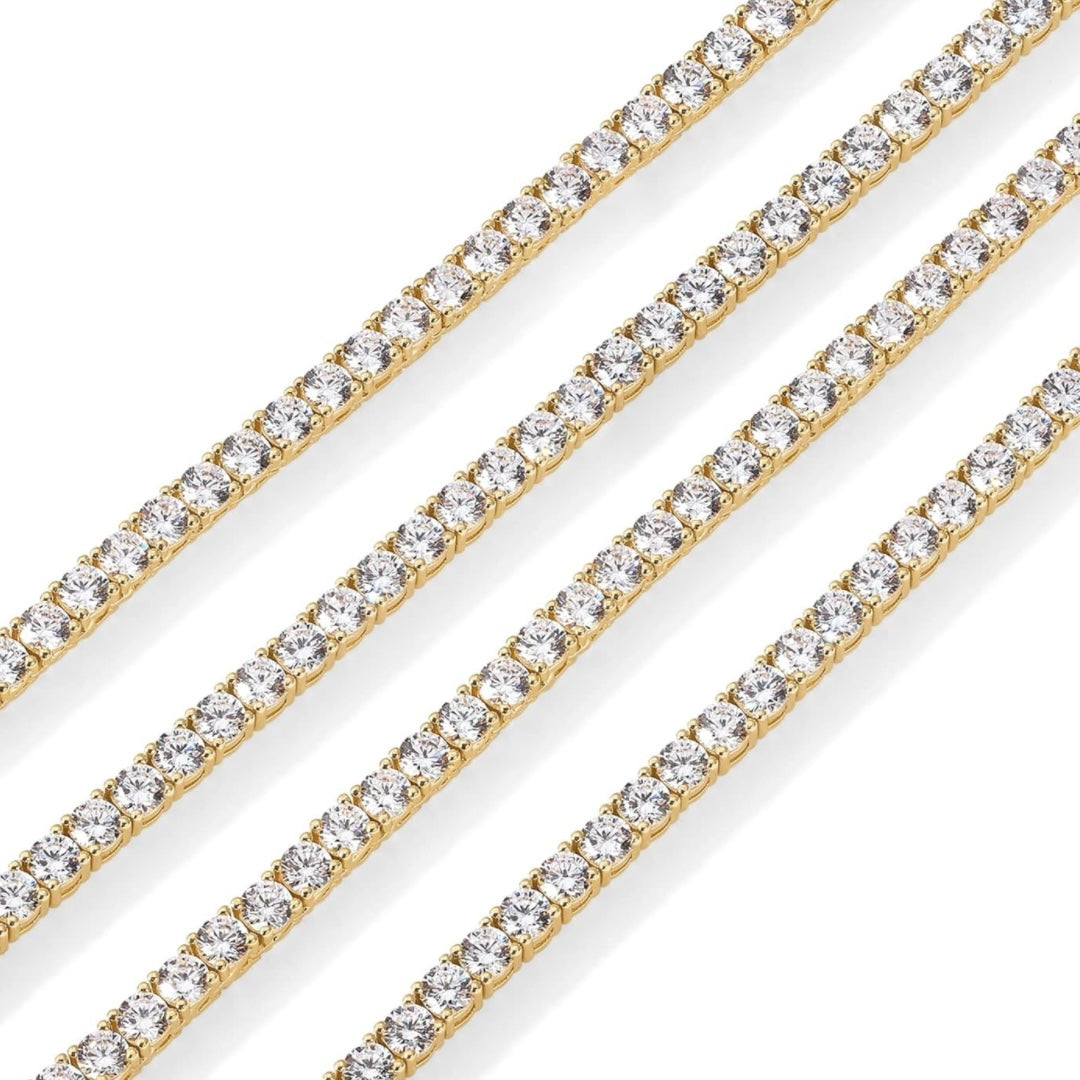 4mm Diamond Tennis Chain Necklace - Gold Filled