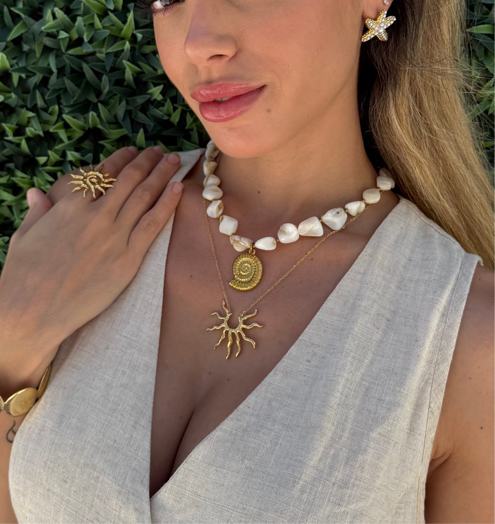 Lightened Sun Necklace - Gold Filled