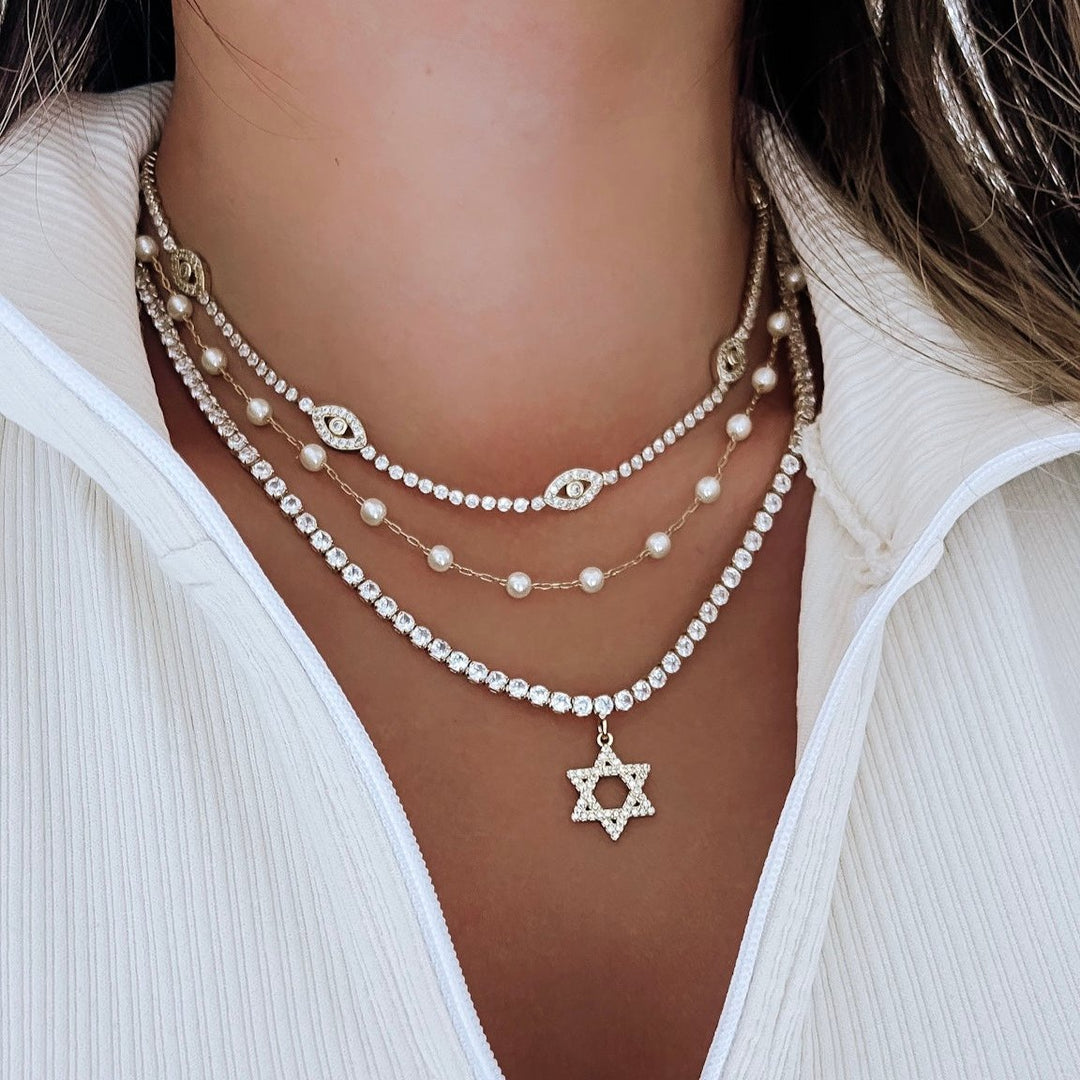Star of David Tennis Chain Set