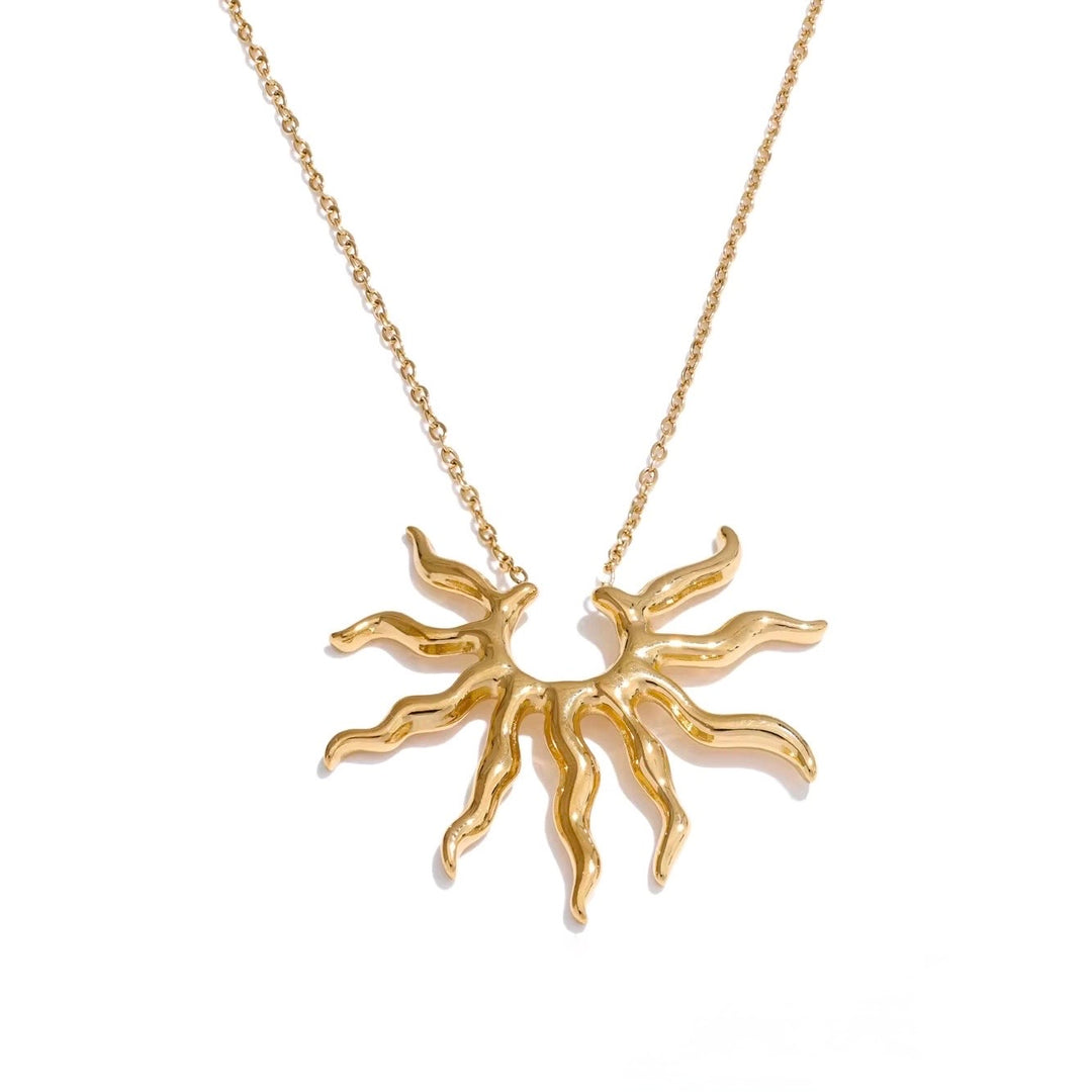 Lightened Sun Necklace - Gold Filled
