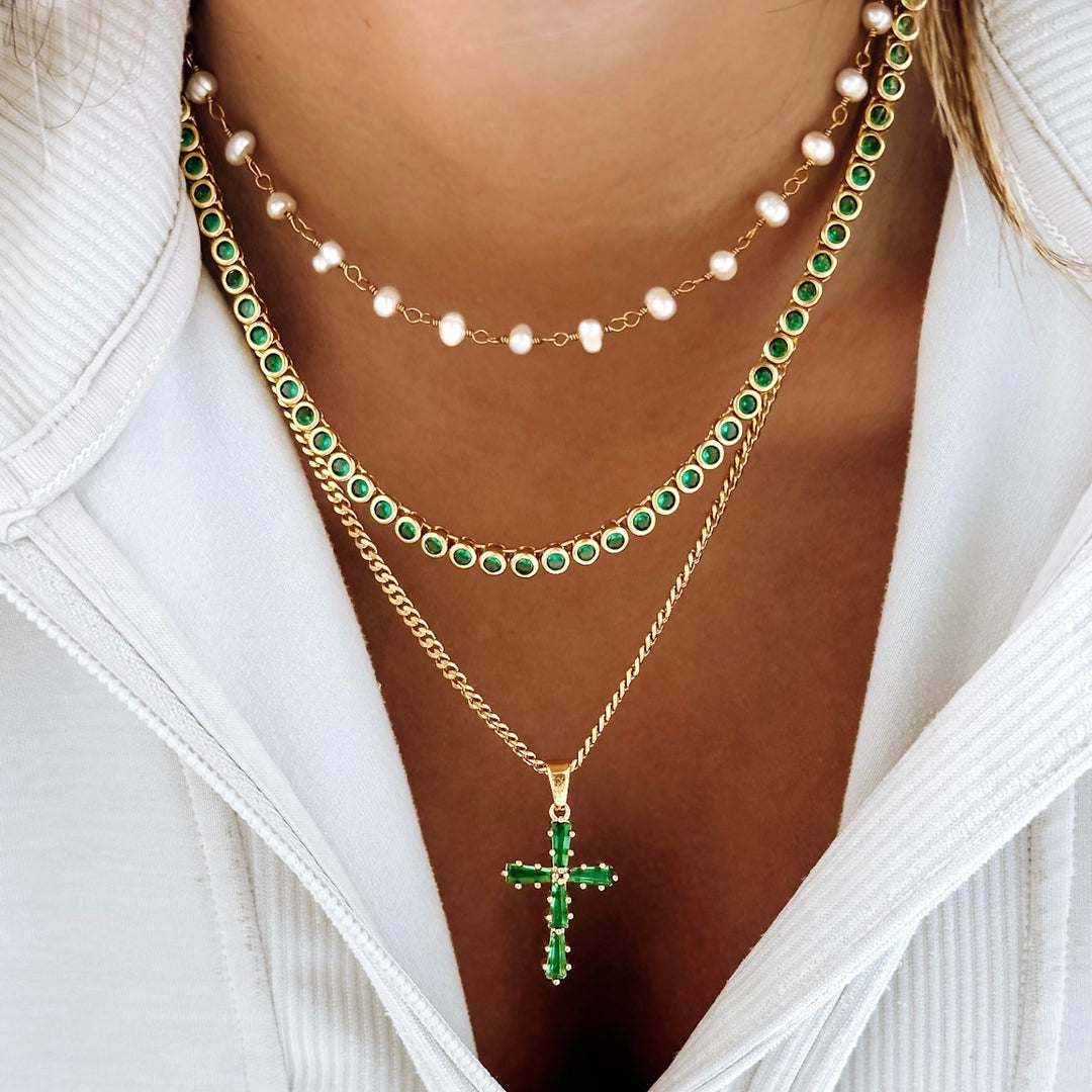 Emerald Faith Cross Set