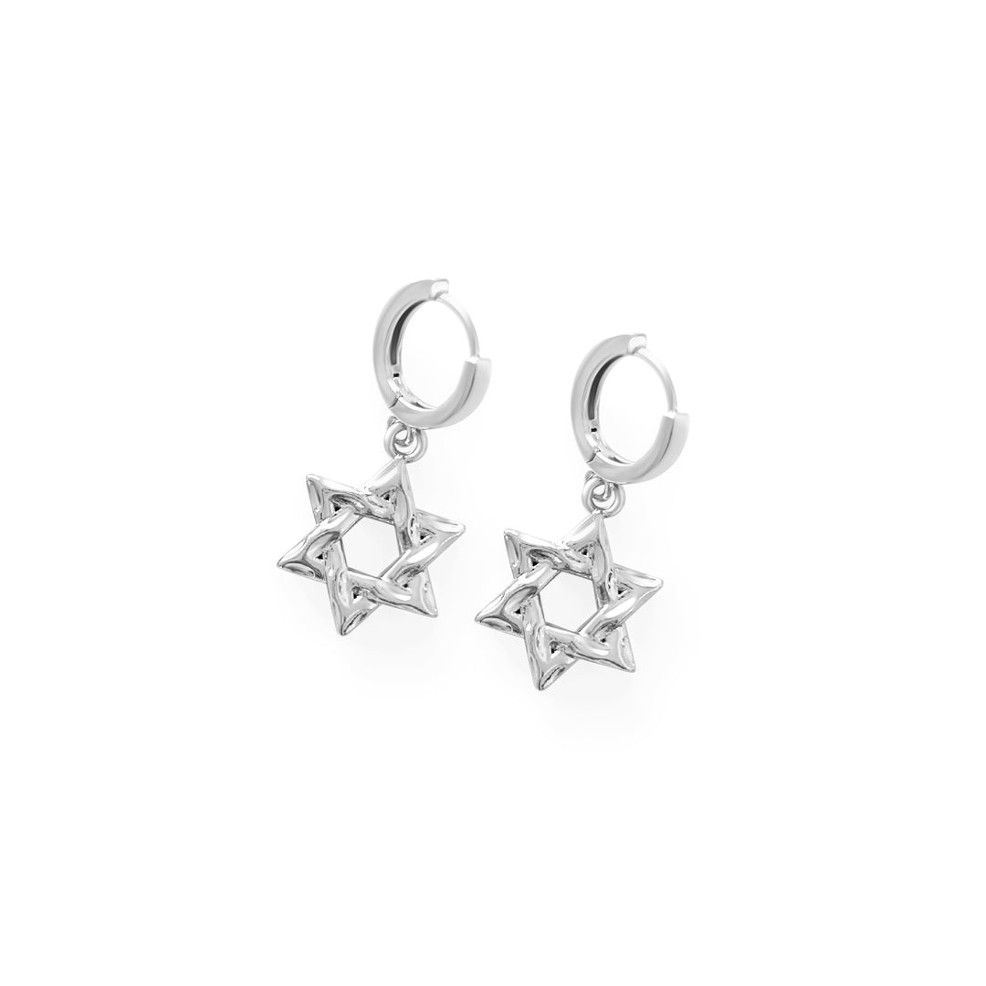 Dainty Star Of David Earrings Silver