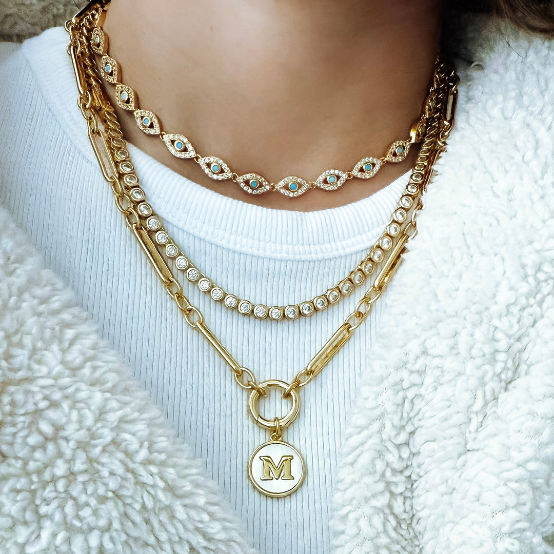 Evil Eye Initial Set - Gold Filled