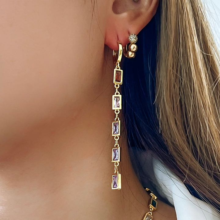 Rainbow Diamond earrings - Gold Filled