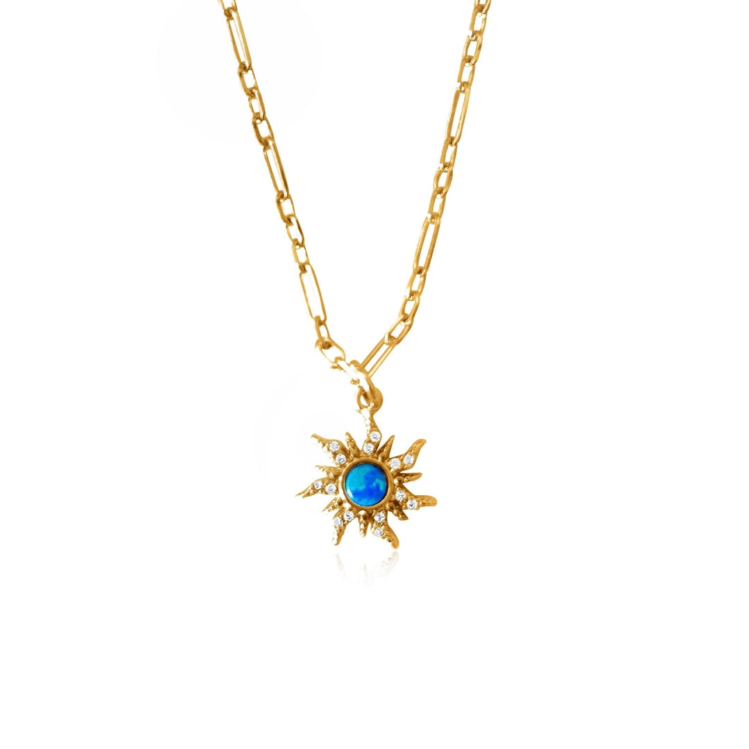 Blue Ocean Sunburst Necklace