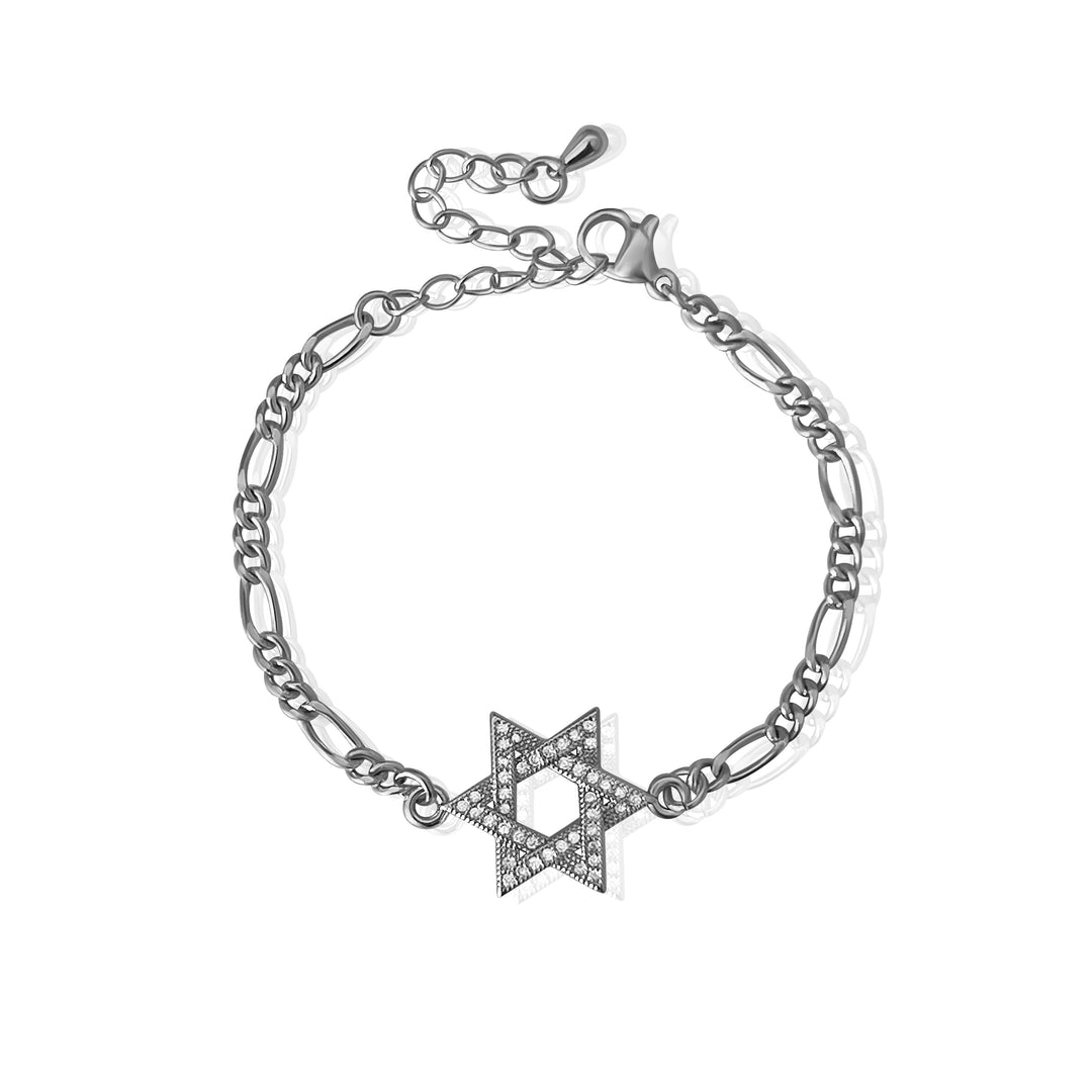Diamond Star of David bracelet Gold Filled