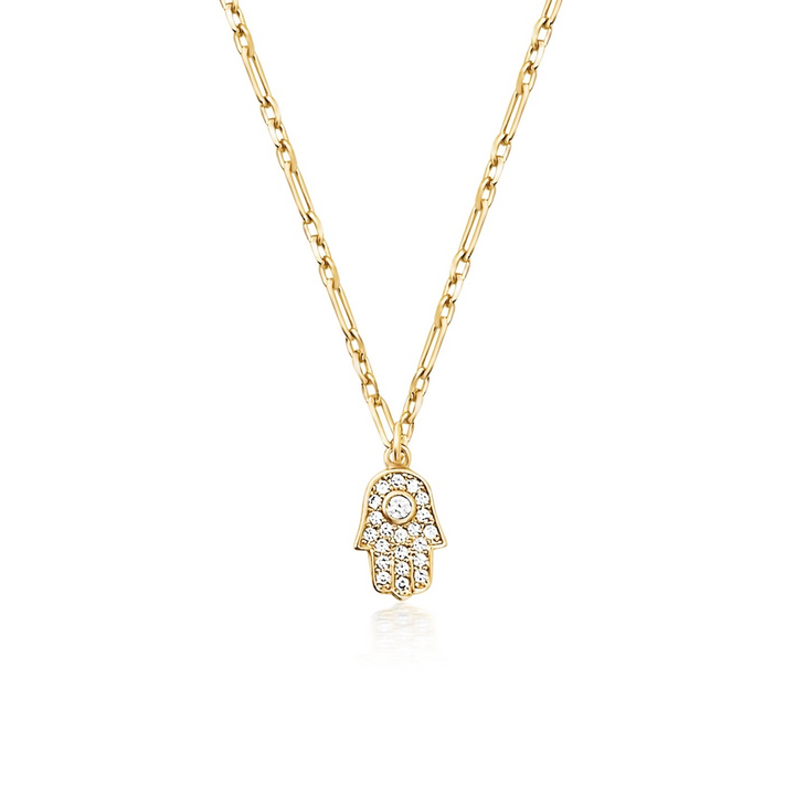 Guiding Hamsa Hand Necklace - Gold Filled