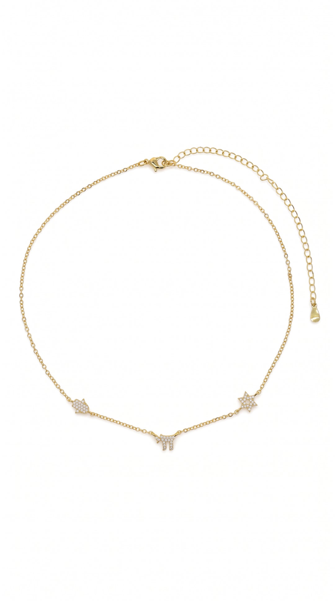 Dainty Star Of David Blessing Necklace Set