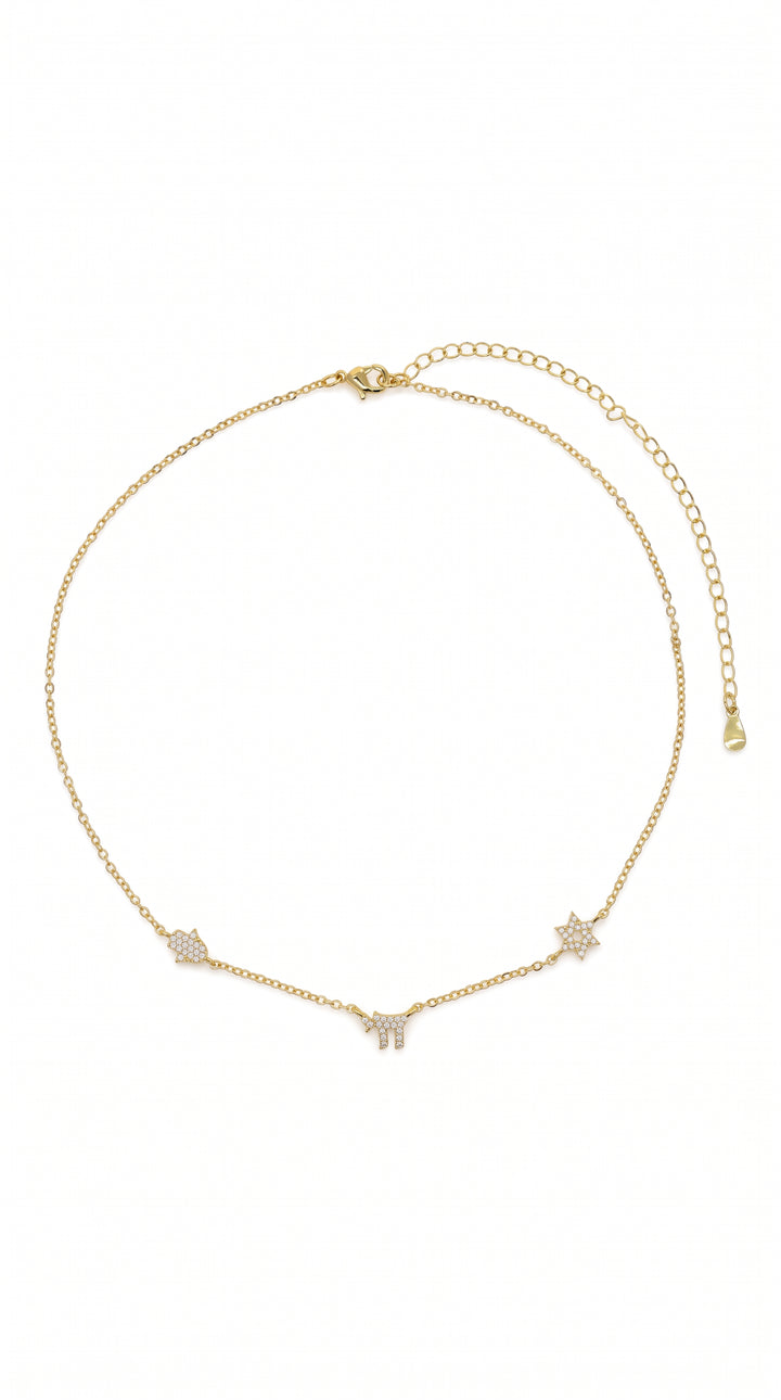 Dainty Star Of David Blessing Necklace Set