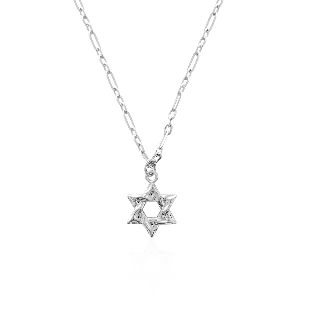 Dainty Star Of David Necklace - Silver