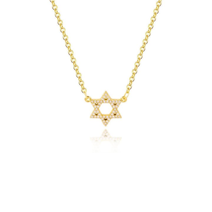 Dainty Diamond Star of David Necklace - Gold Filled