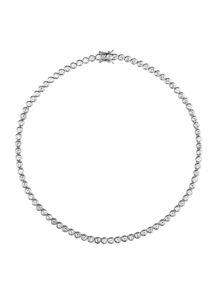 Round Diamond Tennis Chain Necklace - Gold Filled