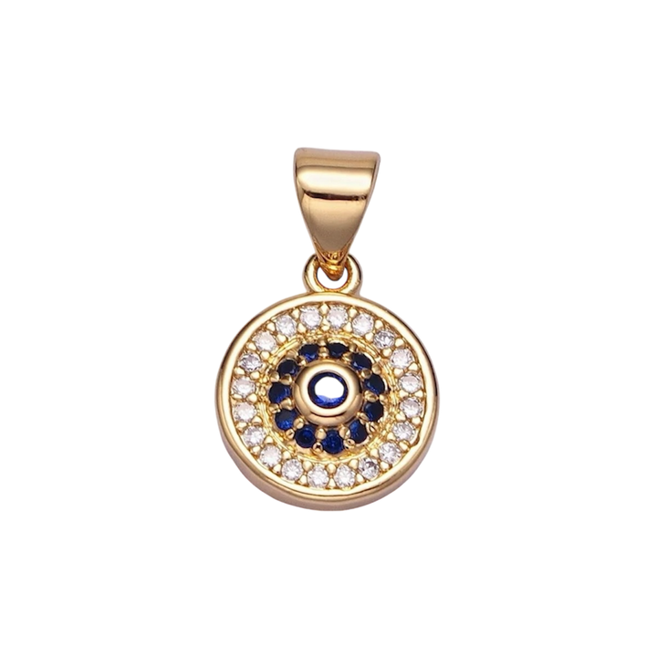 Pave Evil Eye Charm - Gold Filled
