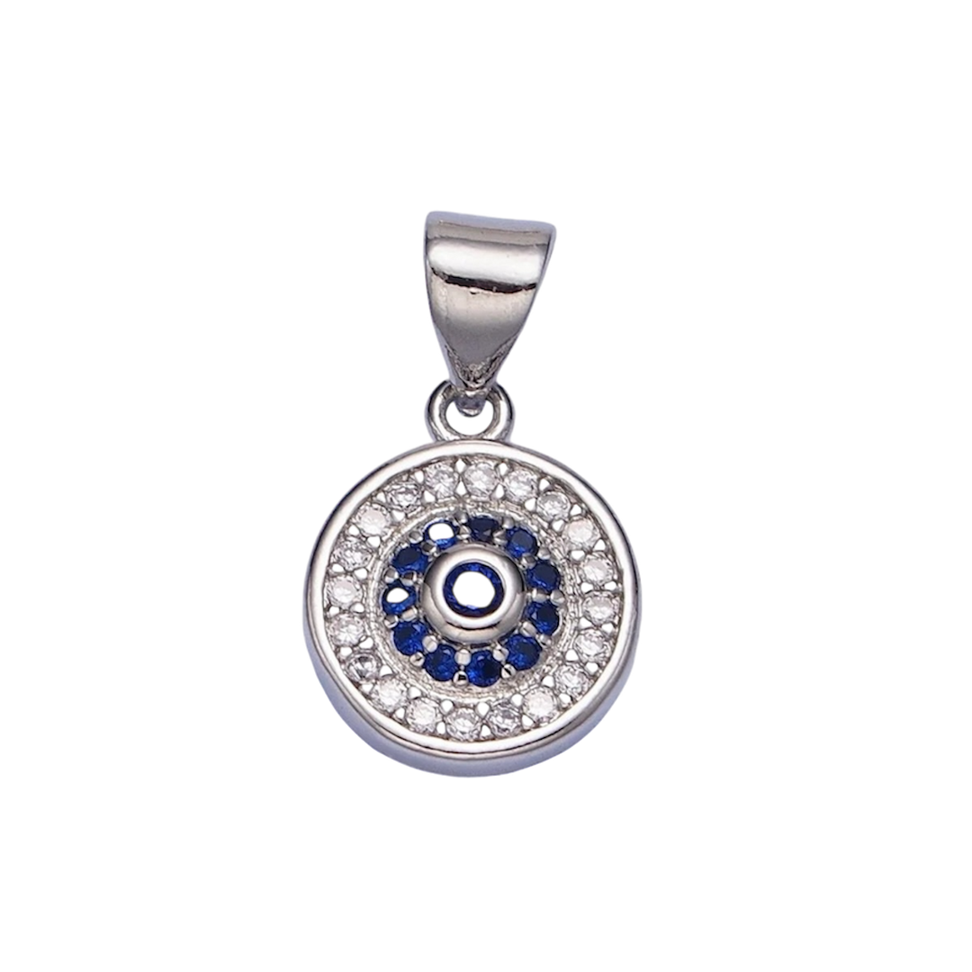 Pave Evil Eye Charm - Gold Filled