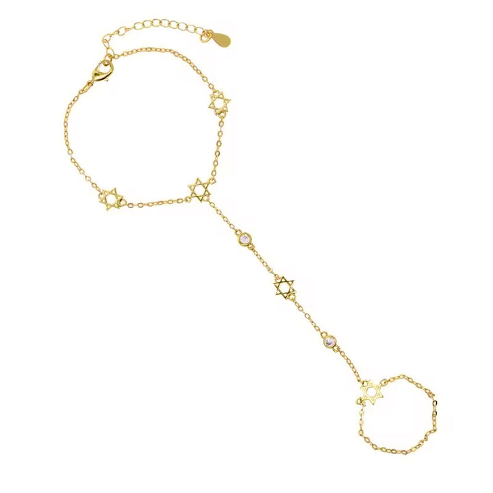 Star of David Hand Chain - Gold Filled