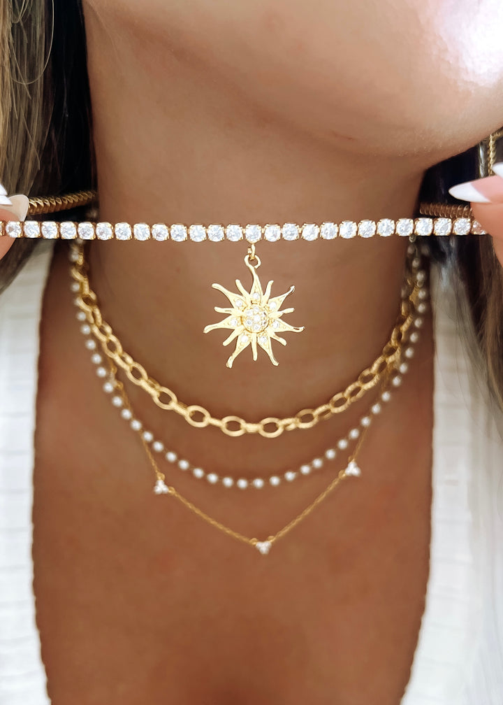Light Seeker Sun Necklace - Gold Filled
