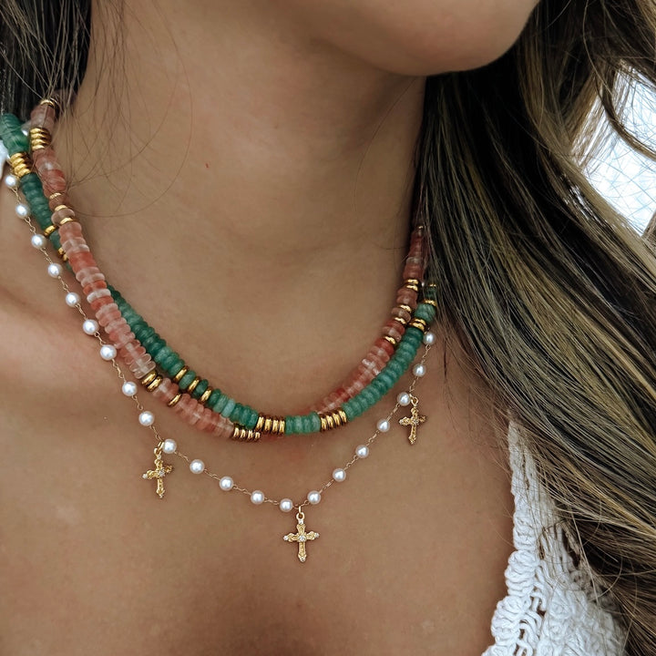 Nature Gemstone Necklace - Gold Filled