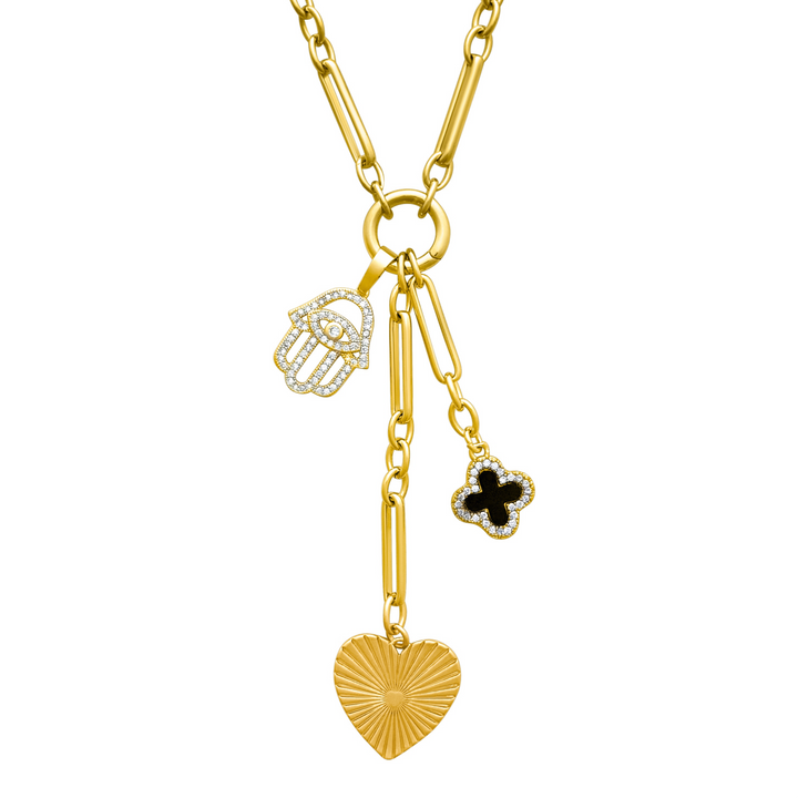 Love and Blessing Charm Necklace - Gold Filled