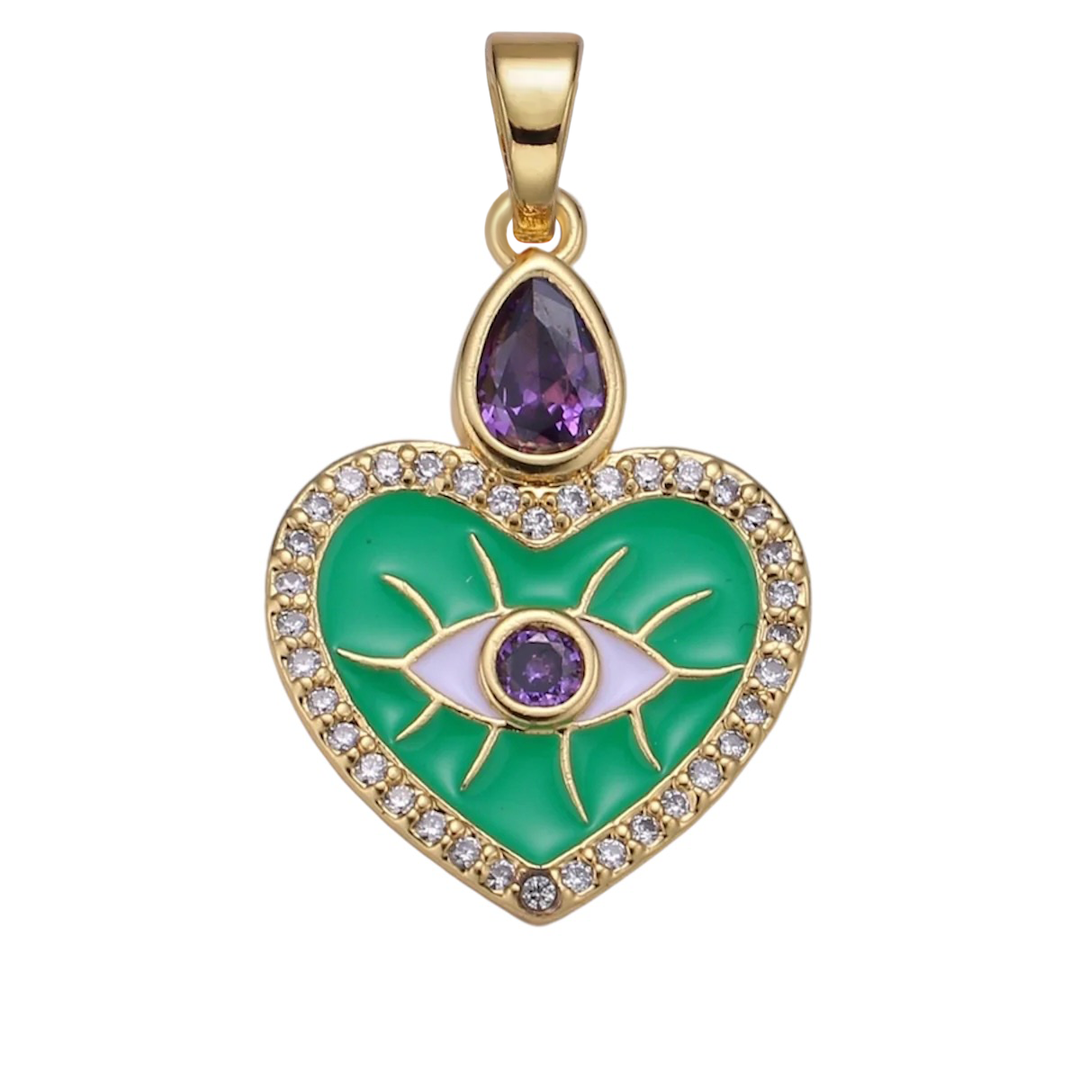 Gemstone Evil Eye Charm