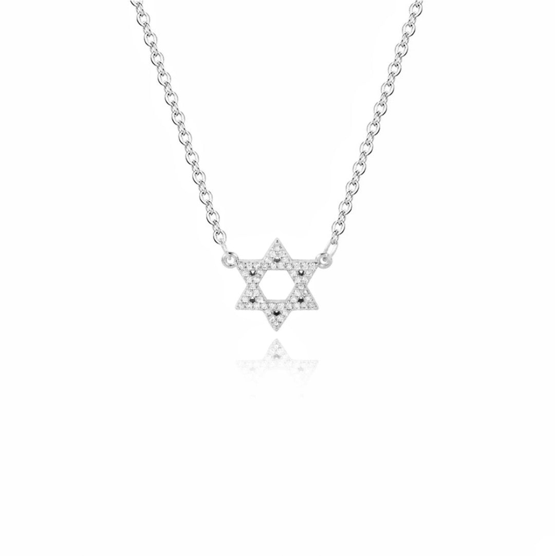 Dainty Diamond Star of David Necklace - Gold Filled