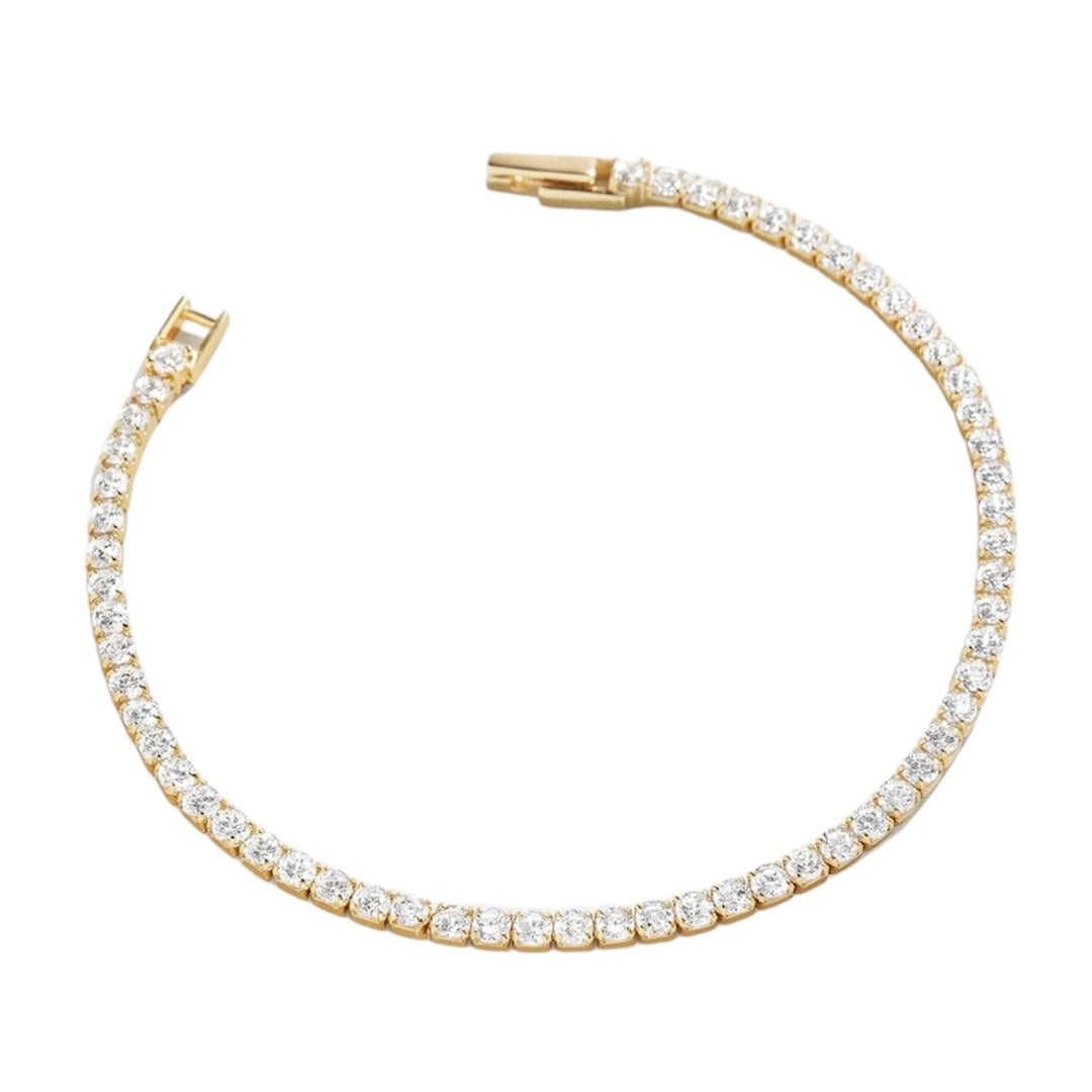 Square Tennis Chain Bracelet - Gold Filled