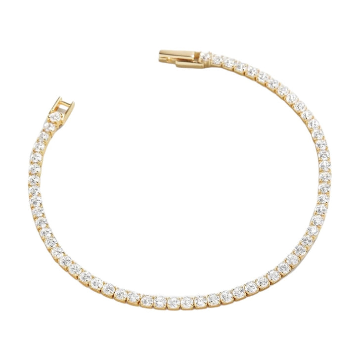 Square Tennis Chain Bracelet - Gold Filled