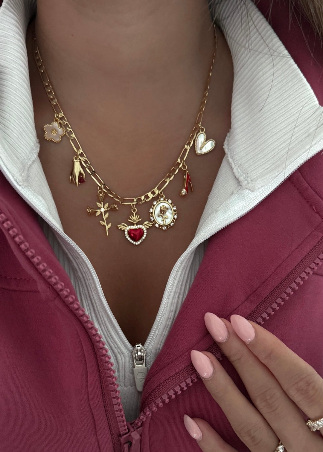 Red Heart Charm Necklace - One of a kind