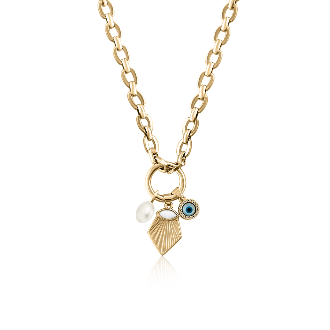 Empowered Confidence Evil Eye Necklace - Gold Filled