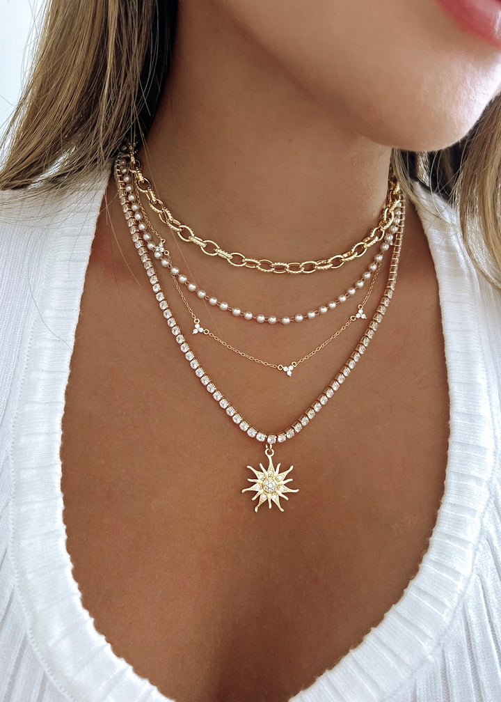 Light Seeker Sun Necklace - Gold Filled
