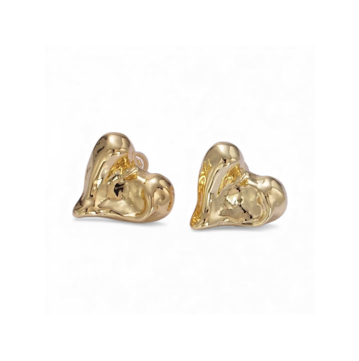 Holiday Melting Heart Earrings - Gold Filled