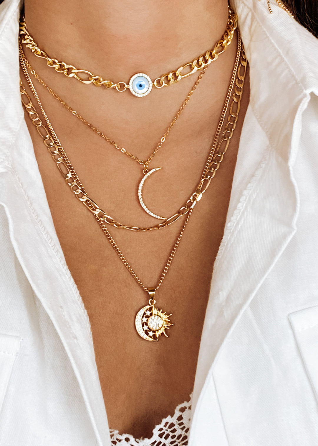 Goddess Moon Necklace - Gold Filled