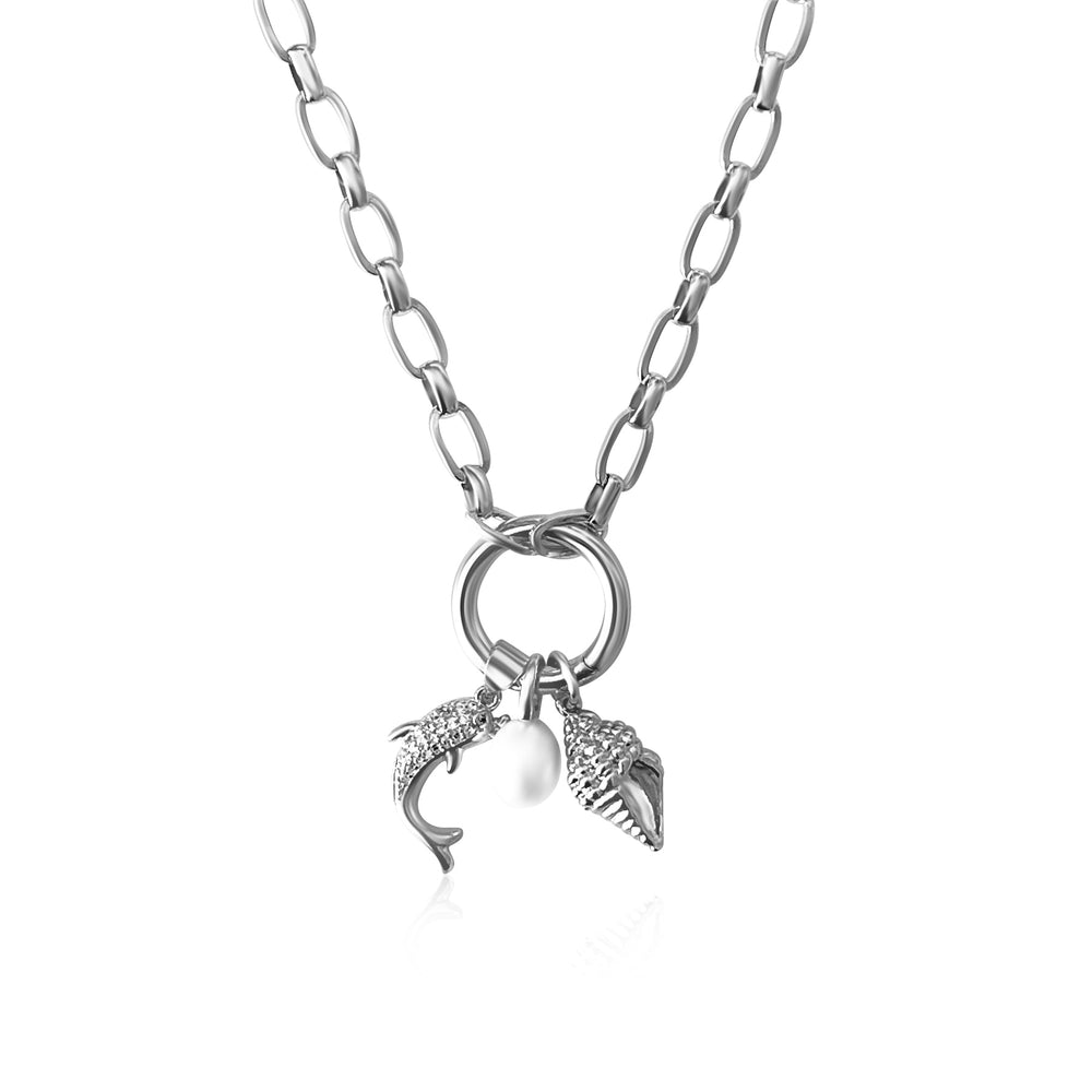 Dolphin & Seashell Charm Necklace