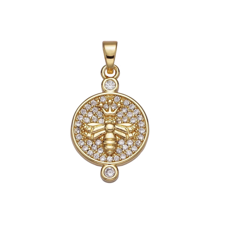 Queen Bee Charm - Gold Filled