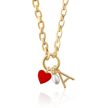SACRED SYMBOLS LONG JAGGI NECKLACE GOLD main image 1