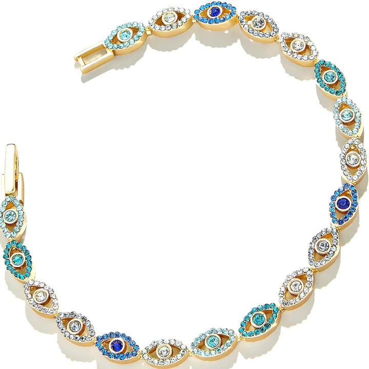 Evil Eye Tennis Chain Bracelet - Gold Filled