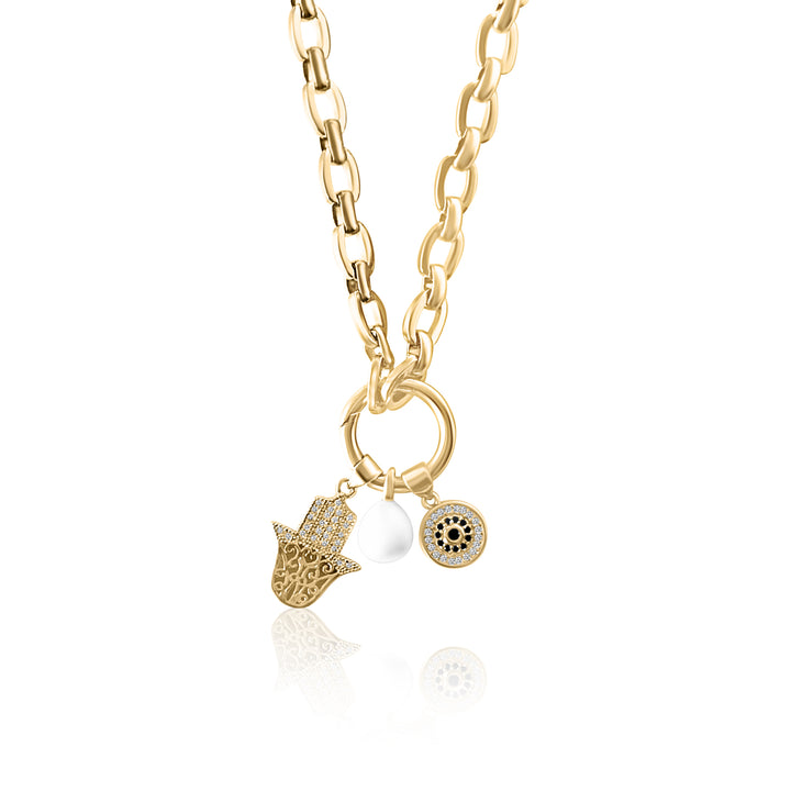Pave Evil Eye Charm - Gold Filled