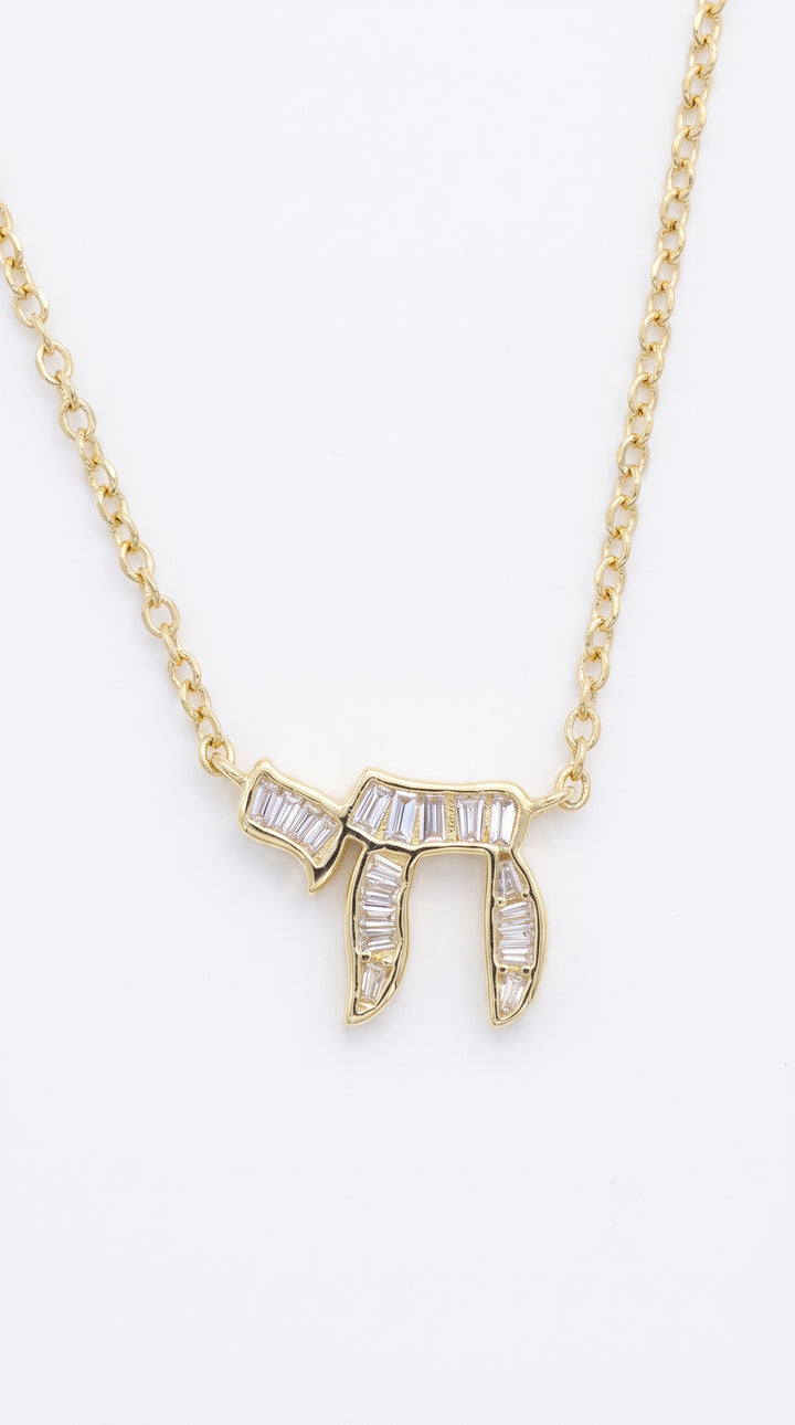 Dainty Star of David & Chai Set