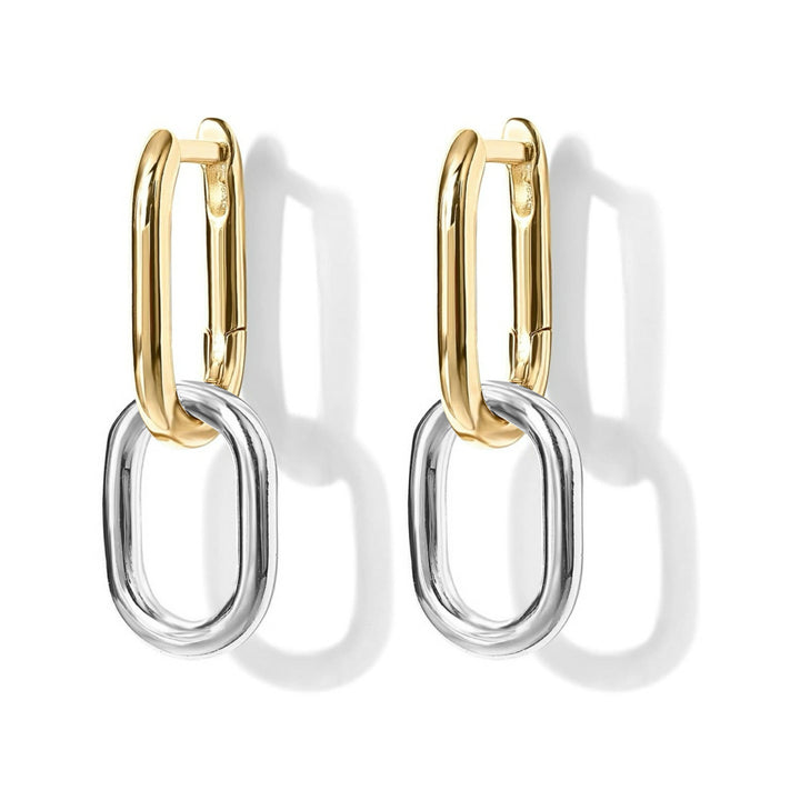 Two Tone Double Hoops - Gold Filled