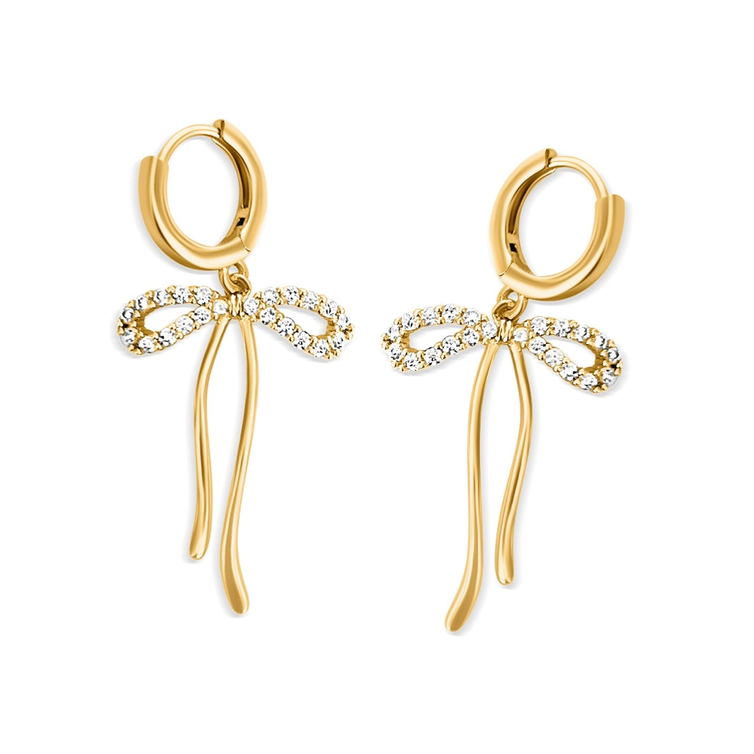 Dainty Bow Earrings - Gold Filled