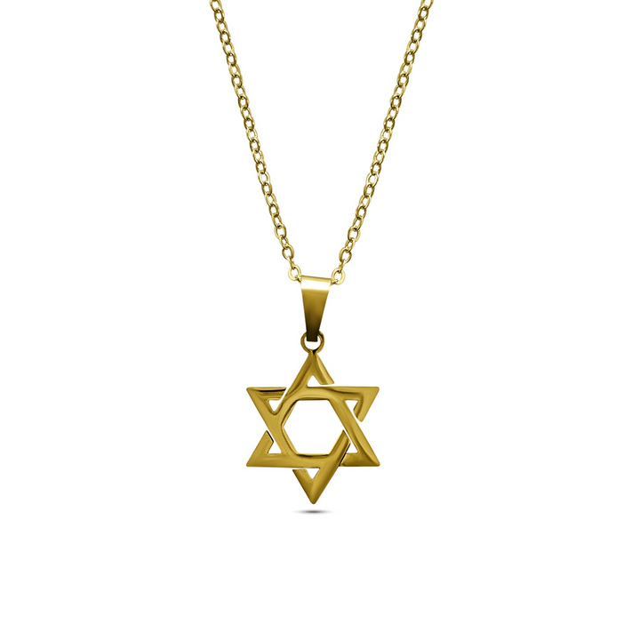Star of David Steel Necklace - Gold Filled