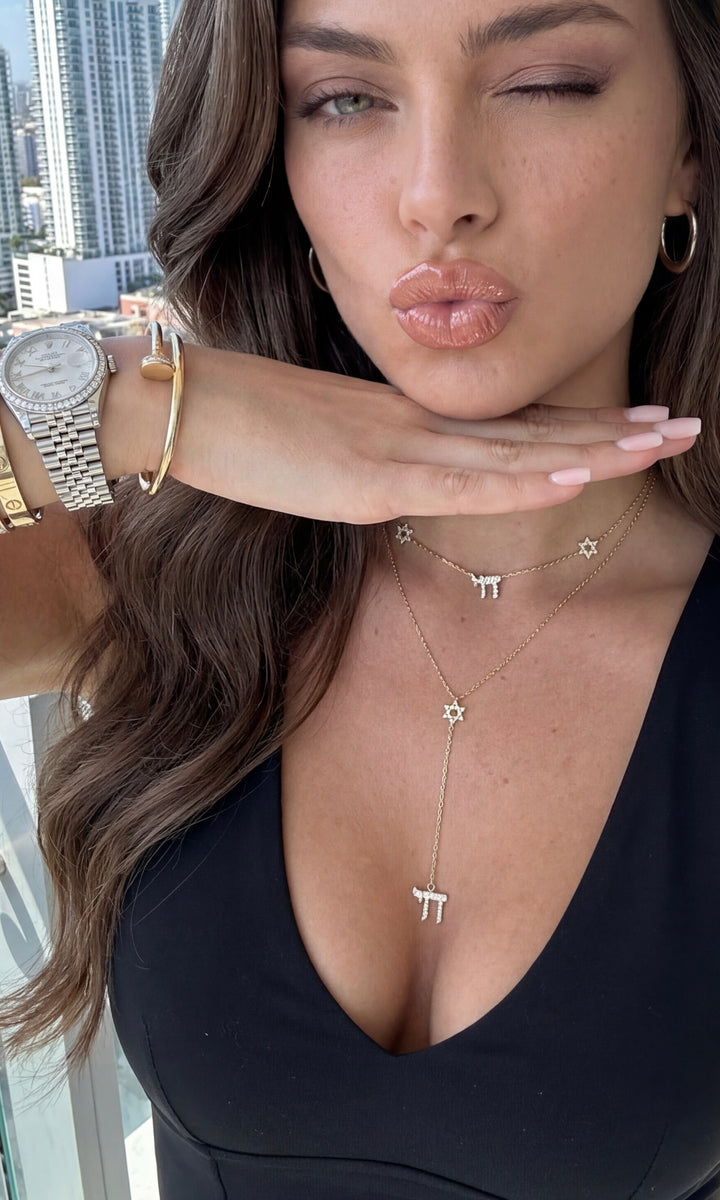 Dainty Star Of David Blessing Necklace Set
