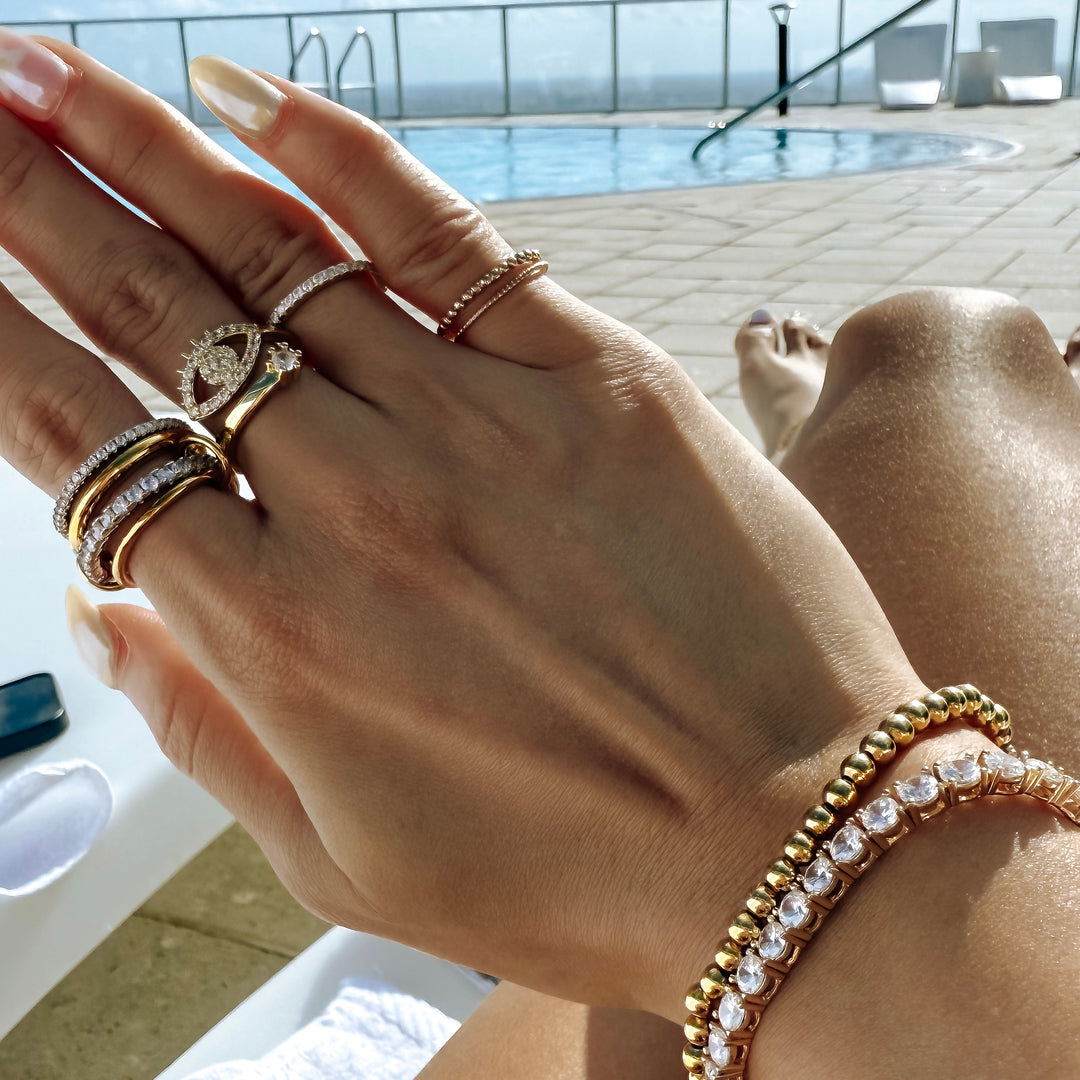 Mixed Metal 4 Linked Ring - Gold Filled