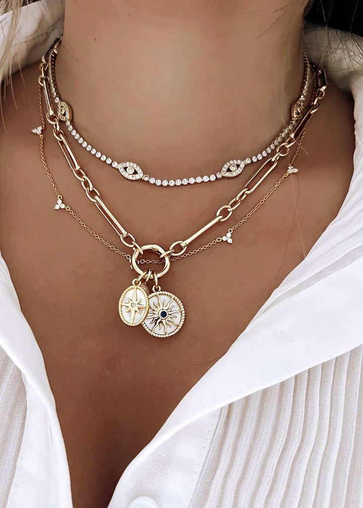 Sun & Star Mother of Pearl 3 Necklace Set