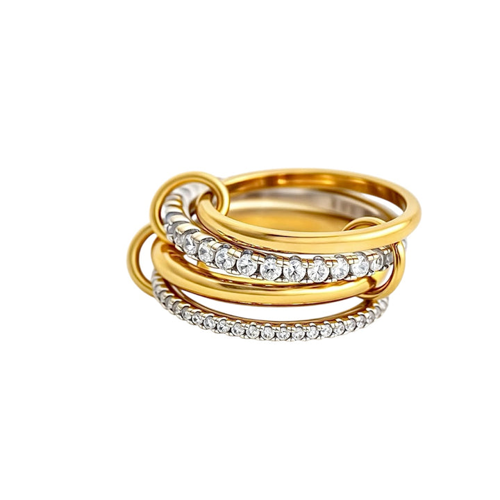 Mixed Metal 4 Linked Ring - Gold Filled