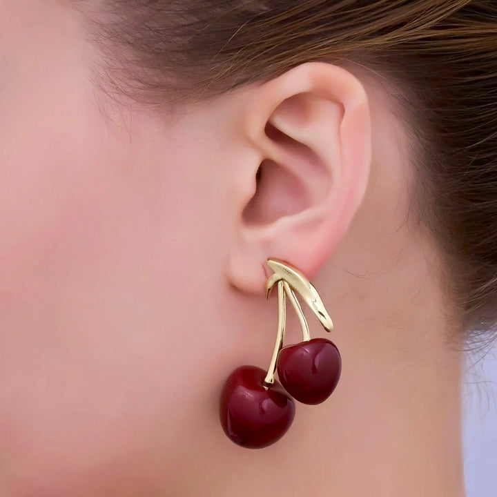 Cherry Kiss Earrings - Gold Filled