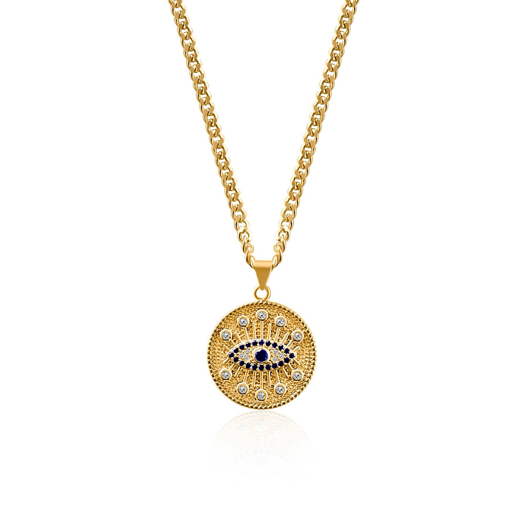 Protective Evil Eye Necklace - Gold Filled