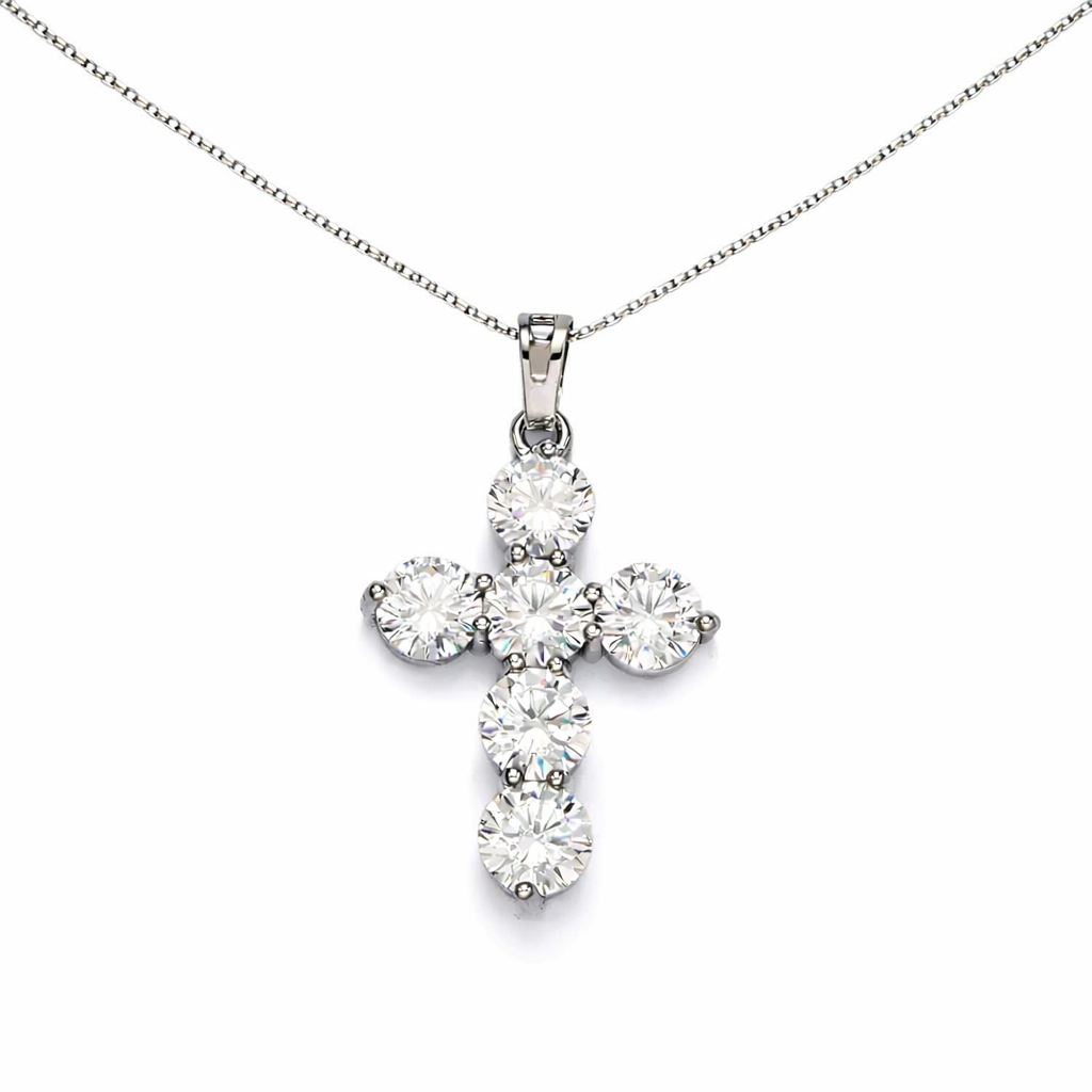 Ice Diamond Cross Necklace - Gold Filled