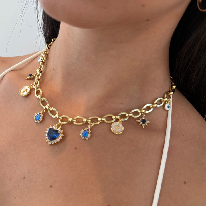 Andrea Blue Charm Necklace - One of a kind