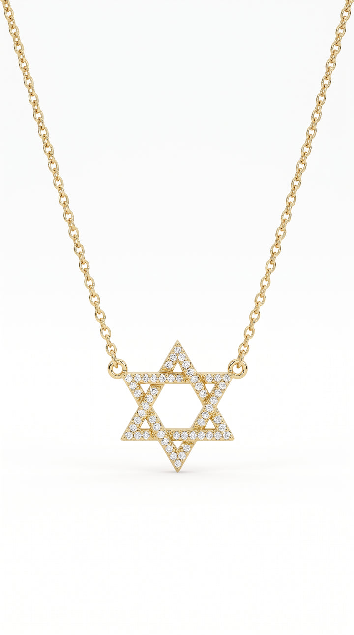 Dainty Star of David & Chai Set